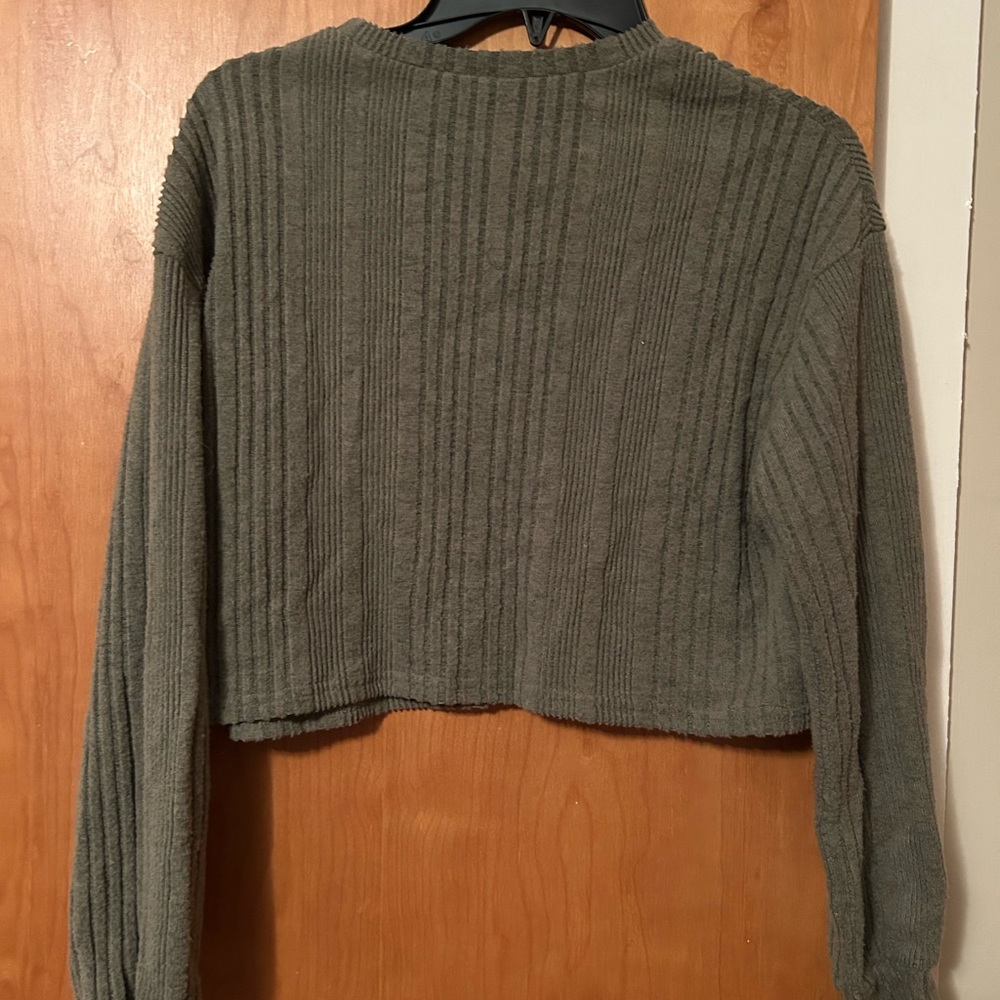 SHEIN Ribbed Knit Top in Olive